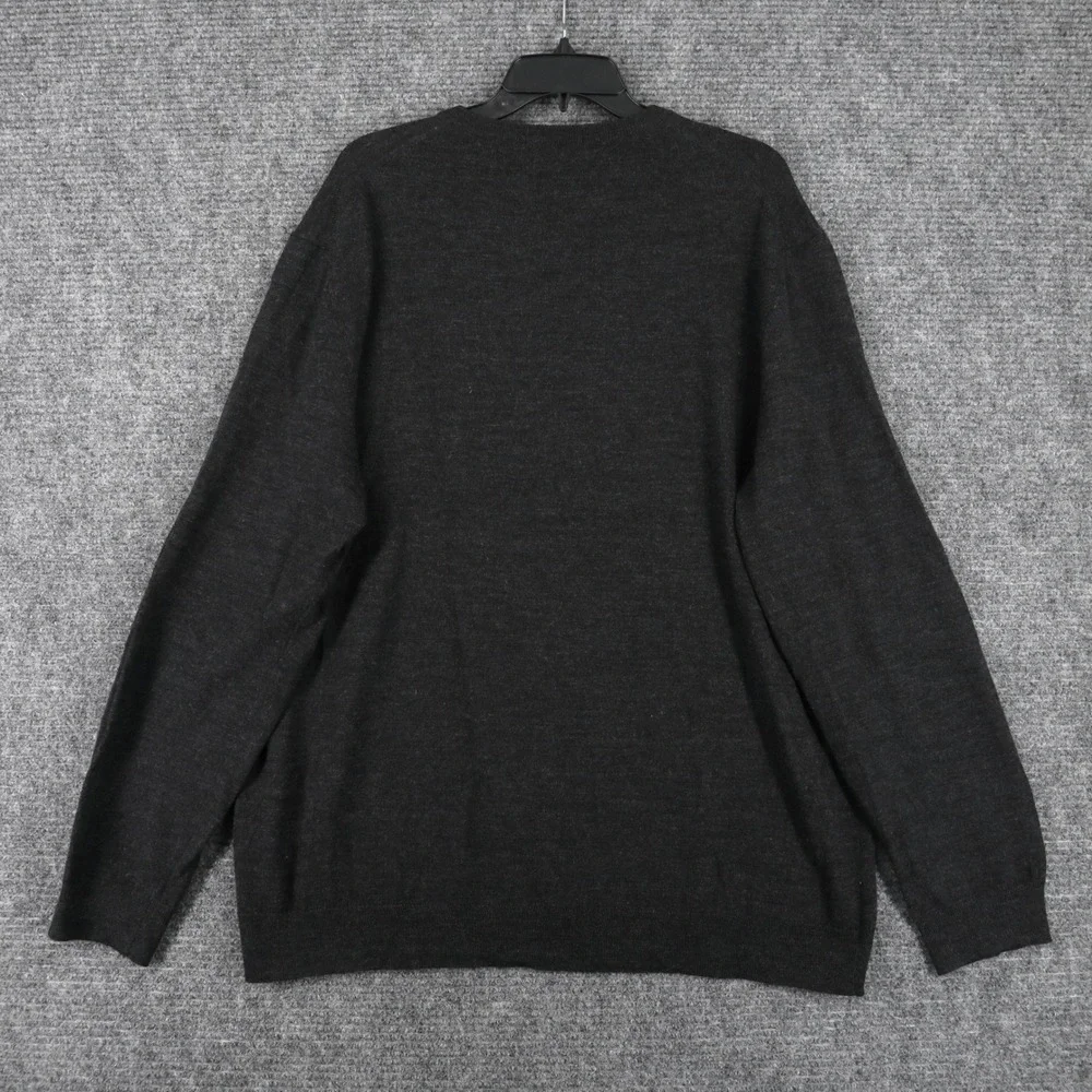 Calvin Klein V-Neck Sweater Mens XXL Extra Fine Merino Wool Knit Business Casual